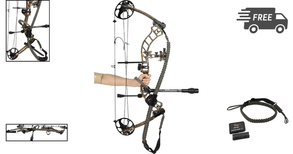 Eslinga de arco Paracord con sistema de conexión magnética para tiro con arco en campo de caza Foto 2 de 4