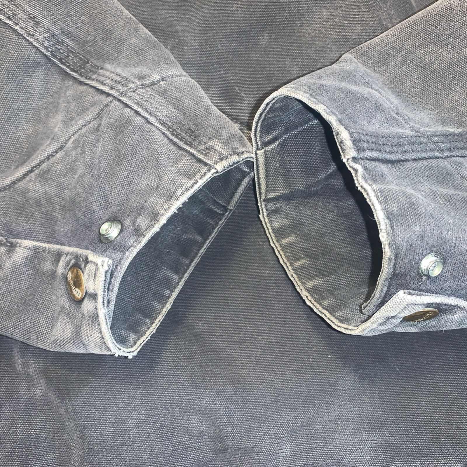 Vintage USA Carhartt Detroit Jacket J97 Petrol Size 2XL Faded Blanket Trucker thumbnail 9