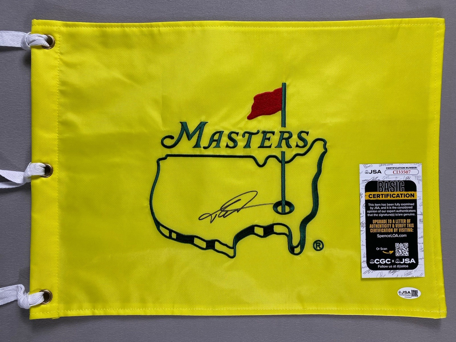 Tommy Fleetwood Autographed Signed AUGUSTA MASTERS UNDATED PIN FLAG PGA JSA CI33507 