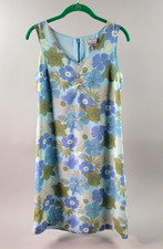 Old Navy Dress Size 6 Sleeveless Floral Multicolor Lined V-Neck Shift Back Zip