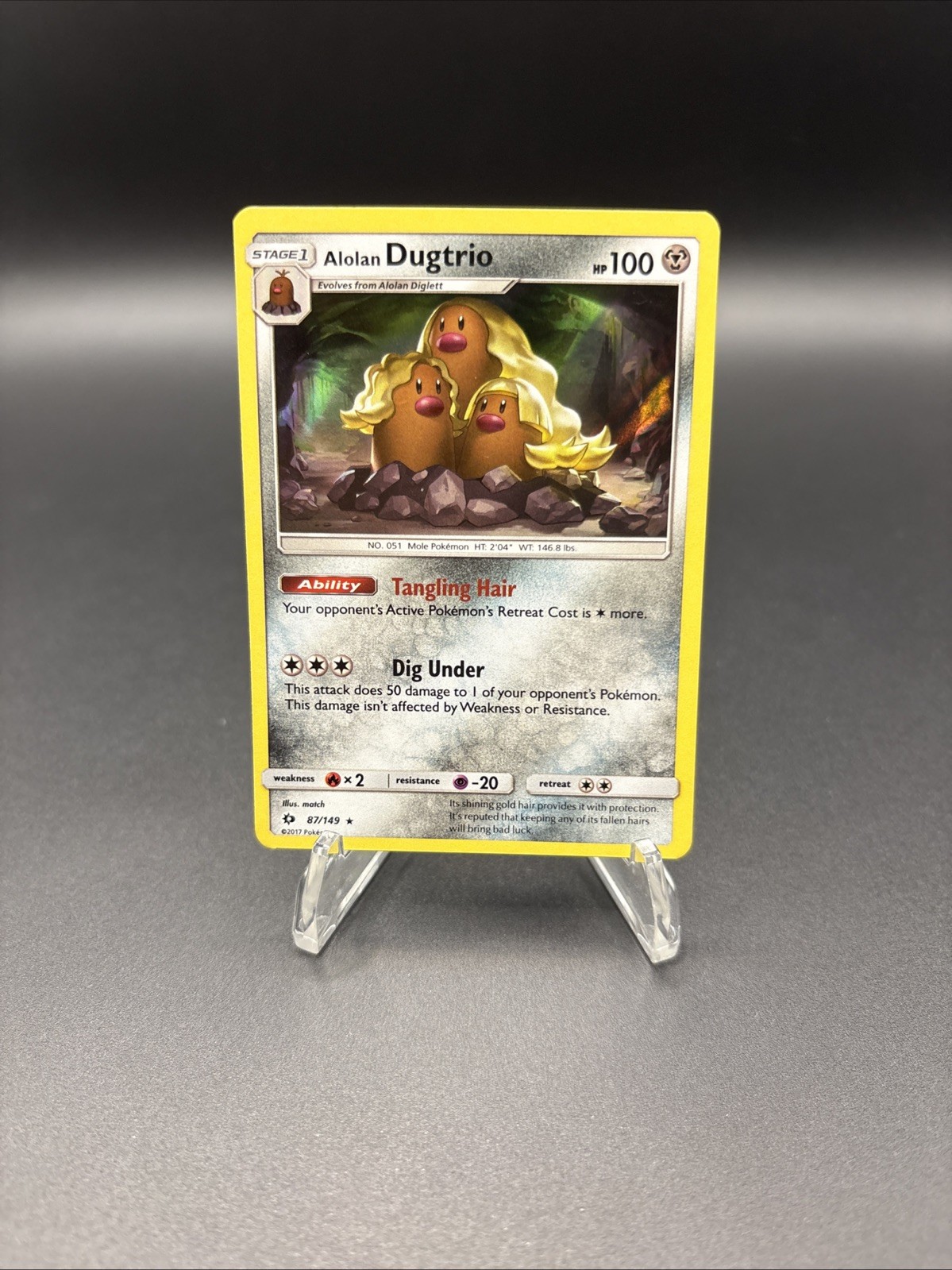 Pokémon TCG Alolan Dugtrio Sun & Moon 87/149 Holo Holo Rare