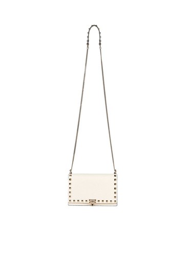 VALENTINO GARAVANI Rockstud Mini Light Ivory Shoulder Bag New And Authentic