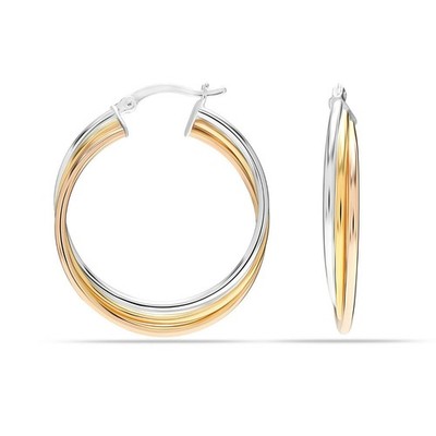 LeCalla Damen-Ohrringe aus Sterlingsilber, dreifarbig, ineinander...