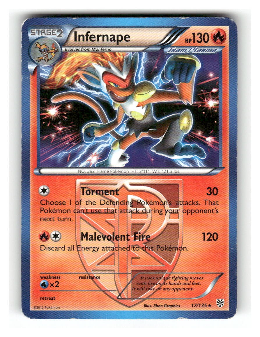 Infernape (BW Plasma Storm) 17/135 Rare Deck Exclusives Pokemon MP