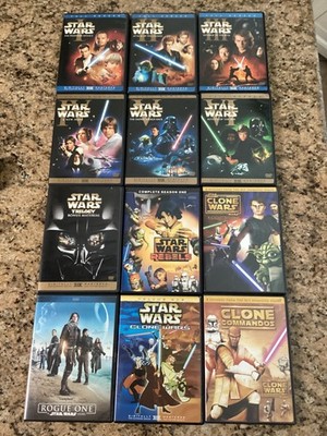 Star Wars:  Episodes 1-6 + Bonus. Very Good. (1-6 Full Screen W/Inserts)