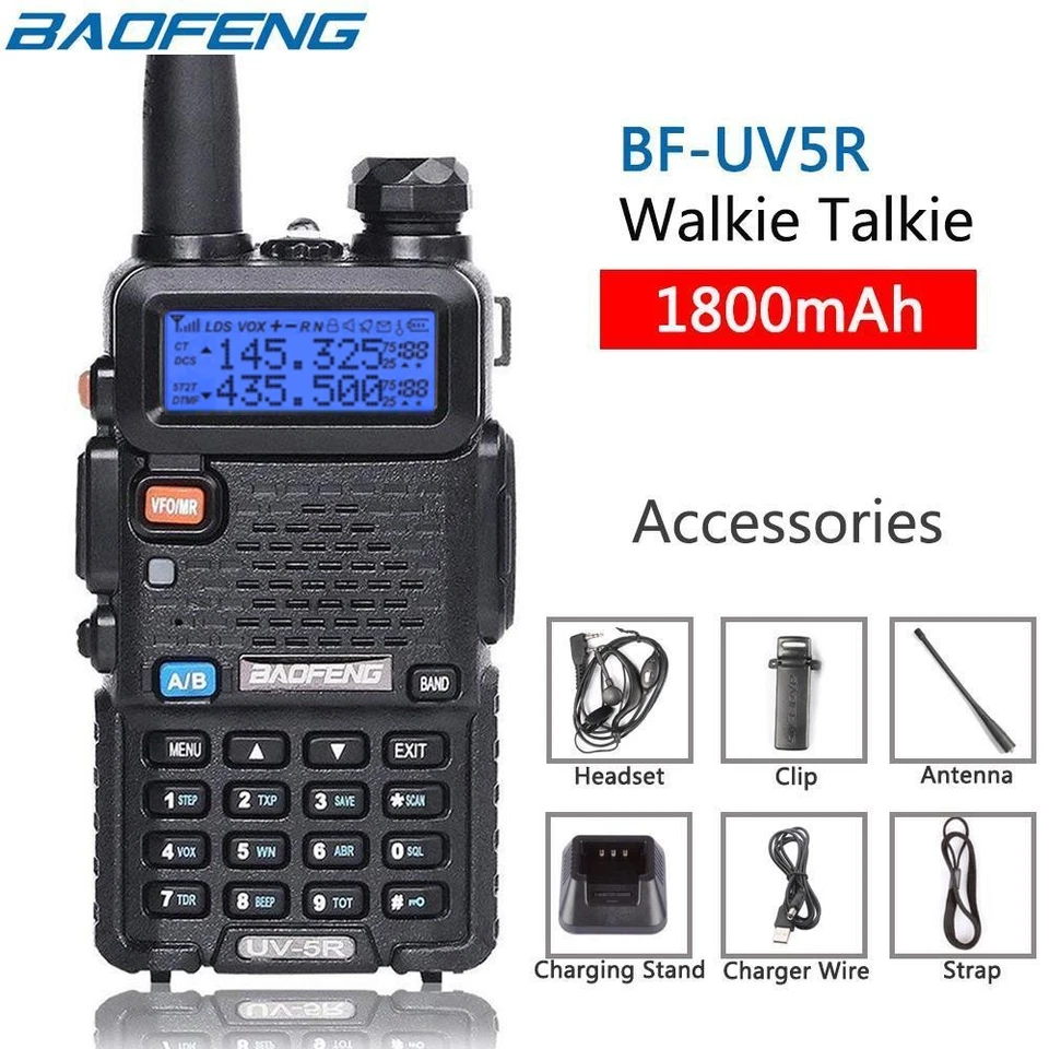 BF UV-5R Funkgerät Walkie Talkie Handfunkgerät Sprechfunkgeräte 144–146/430–440 - Bild 2 von 4