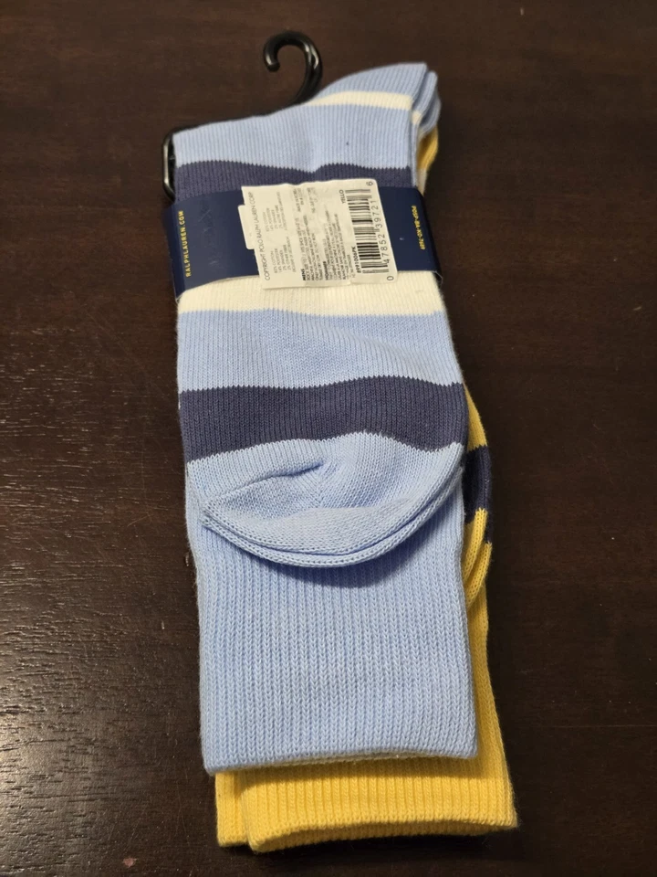 Polo Ralph Lauren мужчин в полоску платье желтый носки упаковка из 2 мульти обуви размер 6-12,5 - Изображение 3 из 4