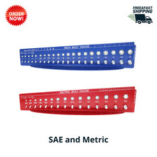 SAE Metric Bolt Gauge Thread Checker Nut Bolt Size Gauge Tool Made in USA Heavy