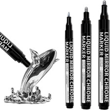 HTVRONT Silver Liquid Mirror Chrome Marker 3PCS - Paint Pen Permanent Metallic 3