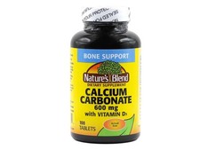 Nature's Blend Calcium Carbonate 600 mg with D3 400 IU – 100 Tablets (Pack of 1)