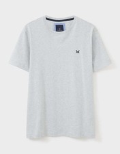 Image of Crew Clothing Classic Crew Neck T-Shirt, 100% Cotton - Ice Grey