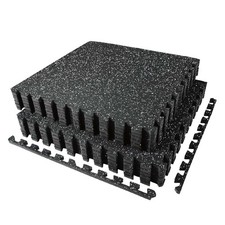 Airhop 0.56In Thick 48 Sq Ft Exercise Equipment Mats 12 Tiles Upgraded Rubber