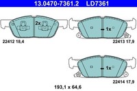 Ate Bremsbelagsatz, Scheibenbremse 13.0470-7361.2 FüR Ford