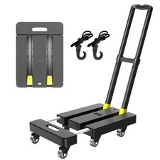 Folding Hand Truck, 500 LBS Heavy Duty Foldable Dolly Cart with Wheels, Teles...
