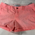 Old Navy womens bright pink basic flat front 3" inseam chino shorts - size 6