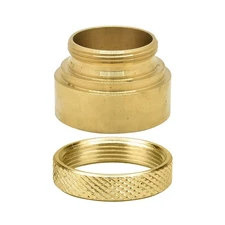 19672 1-35/64" Brass Router Template Guide with Lock Nut Compatible OEM# 42048