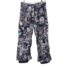 BURTON Dryride Cargo Ski Snowboard Pants Kids Graphic Rare Unisex sz L 10-12