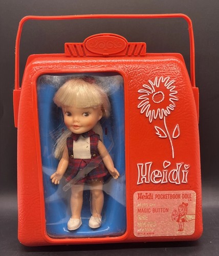 Bambola tascabile Remco Heidi vintage anni 60 stile #3010 pulsante magico - Foto 2 di 20