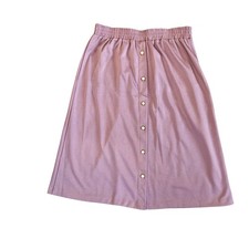 Vintage Land N Sea Chic Mauve Button-Down A-Line Skirt Size 18 Made in USA