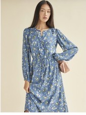 Reformation Lisse Dress Avery Paisley Boho Cottagecore Floral Blue Size 8