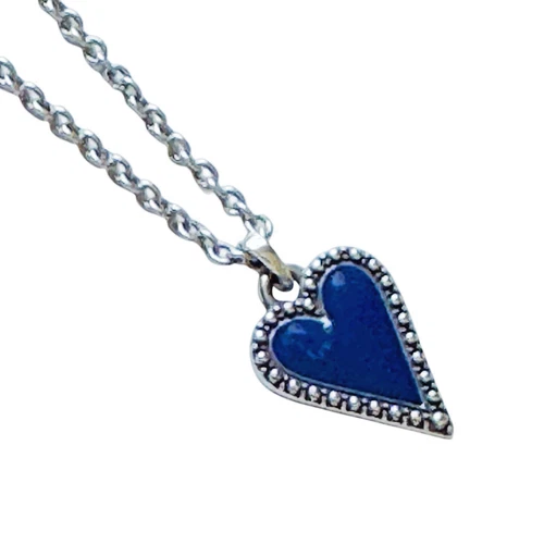 Brighton Dazzling Love Heart Navy Blue Petite Necklace JM511B MSRP$48 NWT