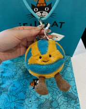Jellycat Amuseables Sports Volleyball Bag Charm Plush Key Chain Valentine's Day