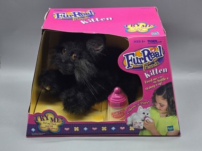 Vintage Fur Real Friends Kitten Black Long Haired Cat Tiger Hasbro 2002 New