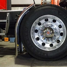 38" long Front Stainless Steel Quarter Fenders w/ Triangle Brackets Heavy Duty