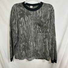 Camiseta camuflada vintage Realtree grande manga larga puntada única hecha en EE. UU. envejecida