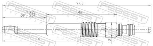 23642-004 ENGINE GLOW PLUG FEBEST FOR AUDI A4 B6,A6 C5,A3,A2,8L1,8E2,8E5,8Z0,4B2 - Picture 3 of 6