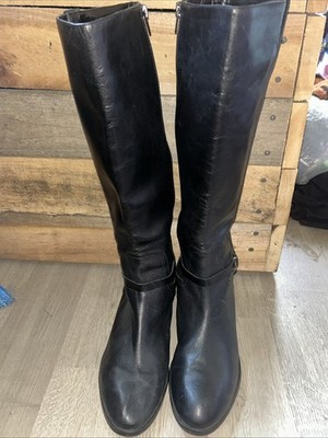 Ralph Lauren Size 9.5B Marla Tall Riding Boots Black Leather