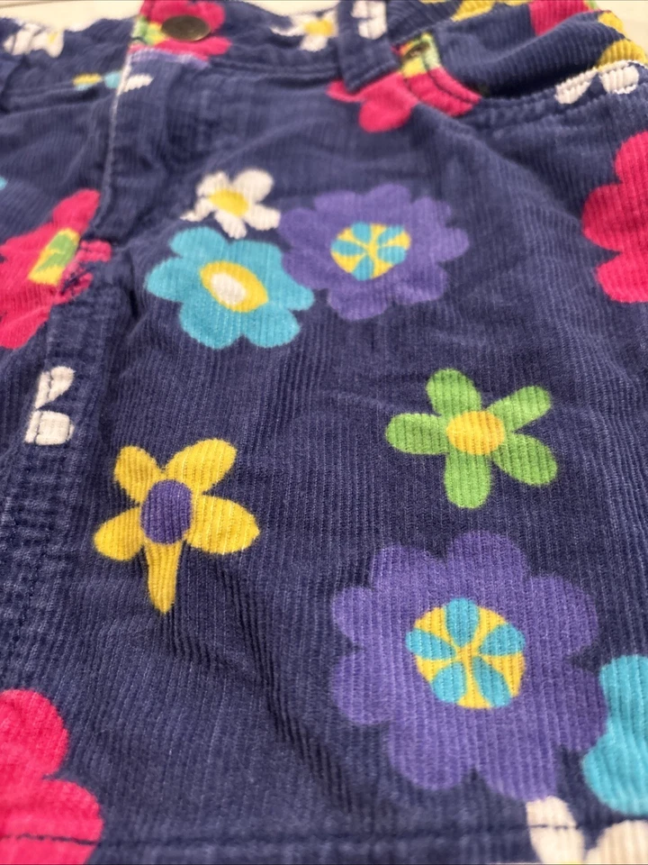 Carter’s Lightweight Corduroy Retro Flowers Hippie Mini Girl’s Skirt Size 4T - Image 3 of 4