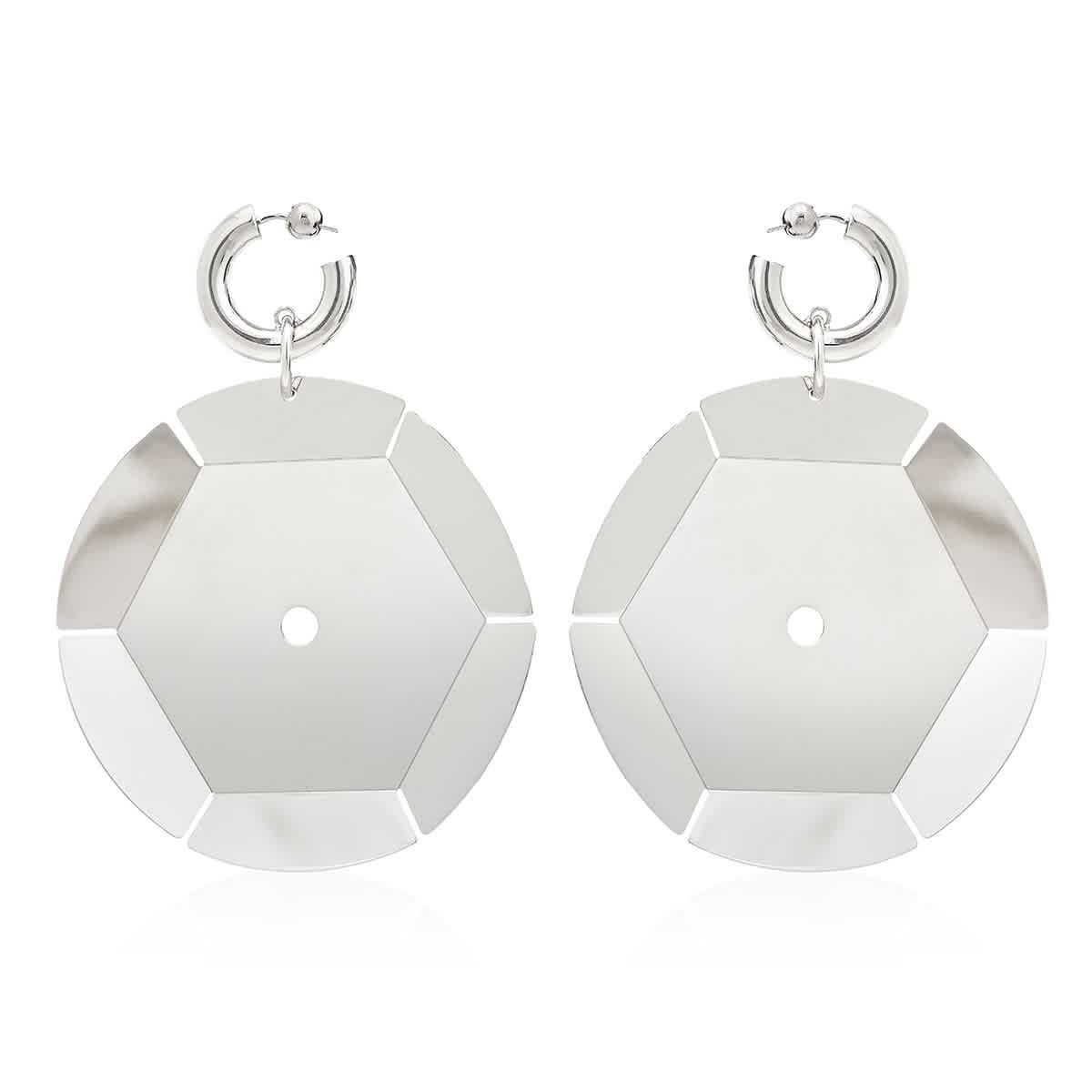 Женские серебряные серьги-кольца с блестками Burberry, покрытые палладием