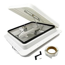 14" RV Roof Vent with 12V Fan, White White Roof Vent