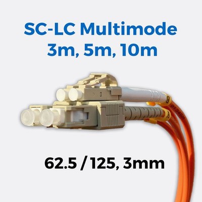 SC-LC Multimode Kabel, (62.5/125,3mm), 5 Meter