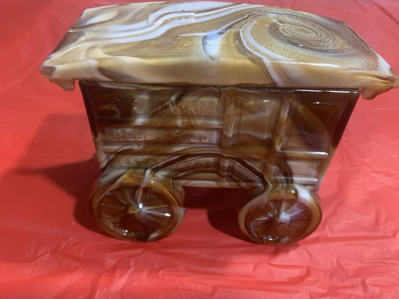 Imperial Glass Chocolate Slag Pie Wagon Candy Dish
