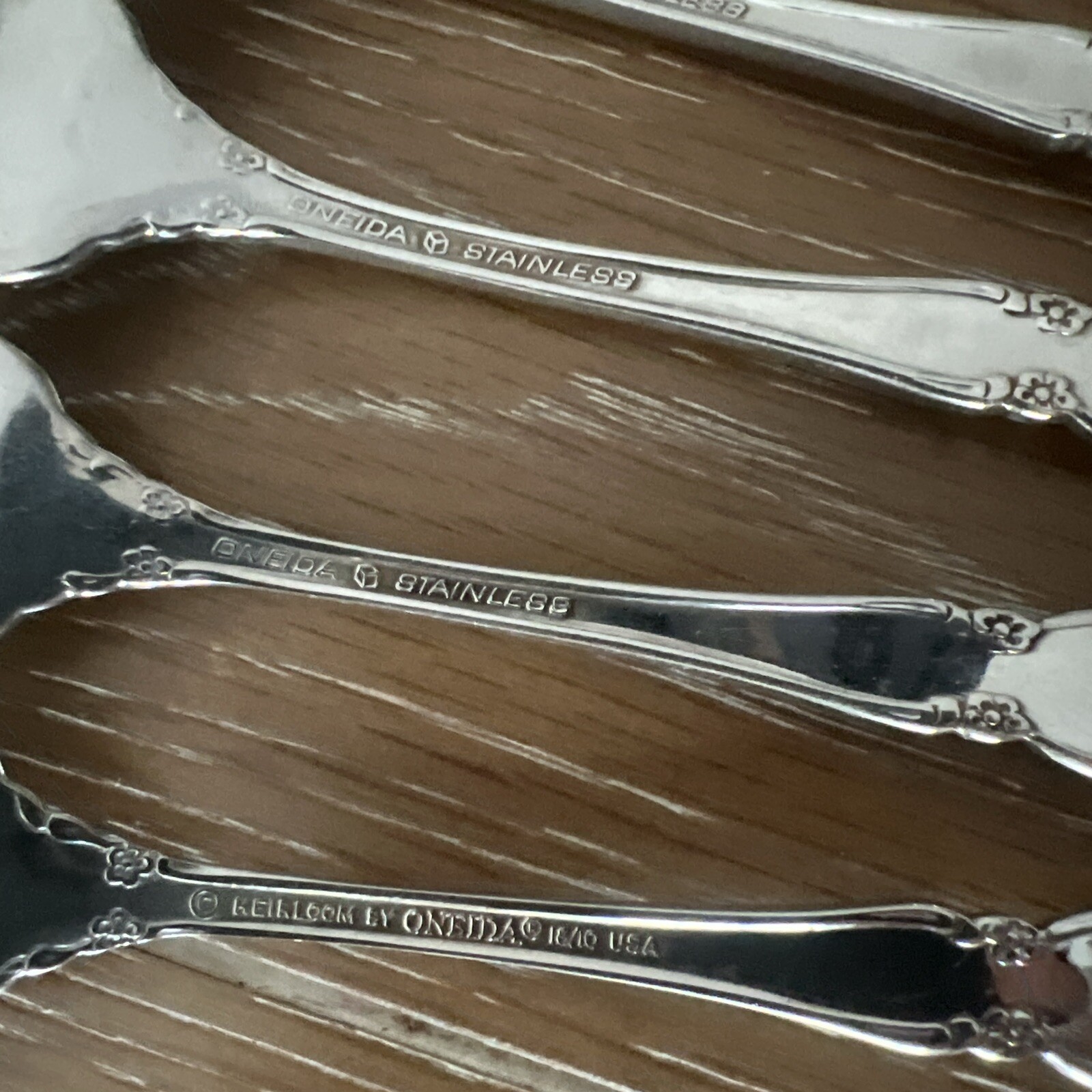 Oneida DOVER Salad Forks Cube Mark Stainless Flatware Set Of 7