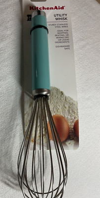 KITCHENAID UTILITY WHISK BLUE STURDY STAINLESS STEEL WIRES  NIP