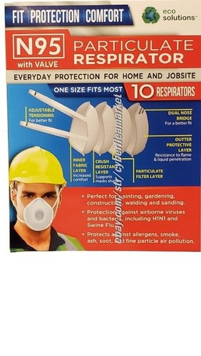 MÁSCARAS de protección de válvula de exhalación respiradora de partículas Eco Solutions NIOSH - Imagen 6 de 14
