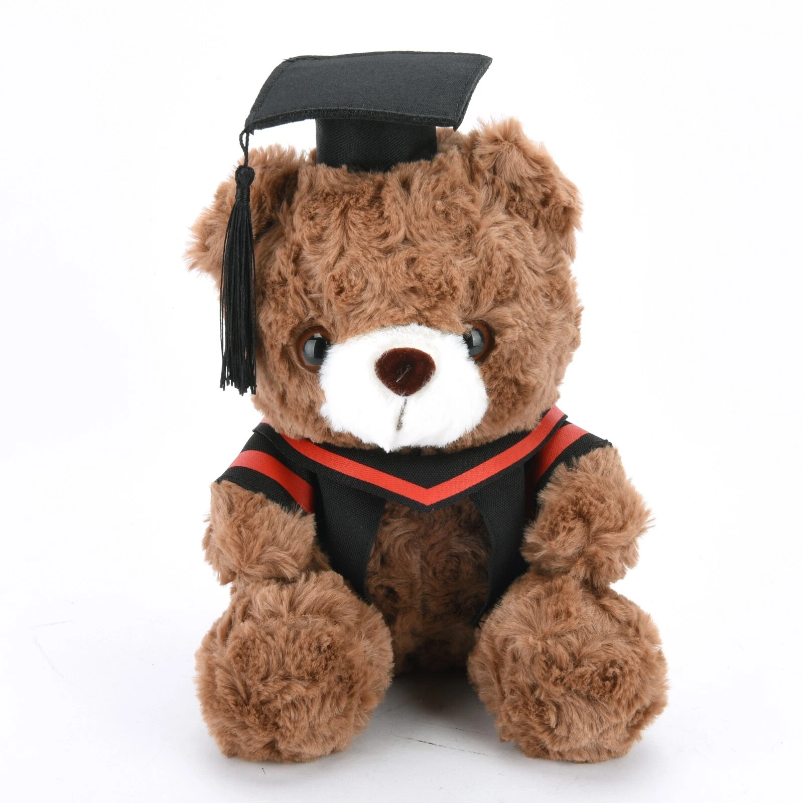 Graduation Teddy Bear Plush Doll Stuffed Gift 9" w/Cap & Gown Party Decor Brown - Picture 1 of 5