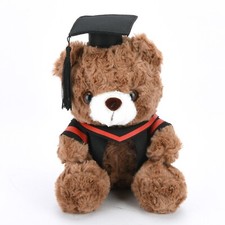 Graduation Teddy Bear Plush Doll Stuffed Gift 9" w/Cap  Gown Party Decor Brown