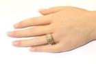 14k Yellow gold 1.30CT 3 Row VS2 G diamond anniversary wedding band ring 6.7g — photo 8