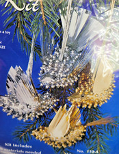Sulyn SHIMMERING PARTRIDGES Birds Makes 4 Vtg Sequin Bead Christmas Ornament Kit