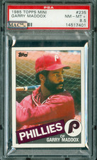 1985 TOPPS MINI # 235 GARRY MADDOX PSA 8.5 MAC SPOTLESS 100 CARDS MADE *