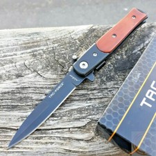 Tac Force Milano Assisted Folding Knife 4" Stainless Blade Aluminum/Wood Handle