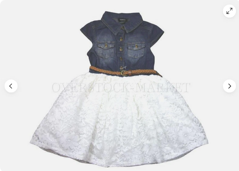 ZUNIE NIÑAS MANGA GORRA DENIM TOP CON CUELLO VESTIDO-J (DENIM MARFIL 8) NUEVO CON ETIQUETAS Foto 2 de 2