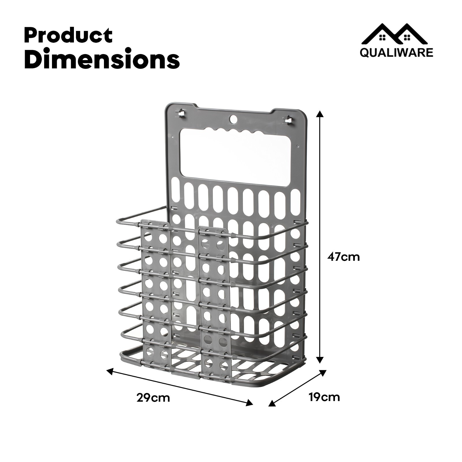 2Pcs Foldable Laundry Hamper Plastic Clothes Storage Bathroom Basket