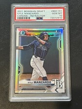 Kyle Manzardo 2021 Bowman 1ST Chrome Draft Refractor RC #BDC191 PSA 10 Gem Mint