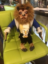 vintage Disney beauty and the beast 23   beast with chip plush READ