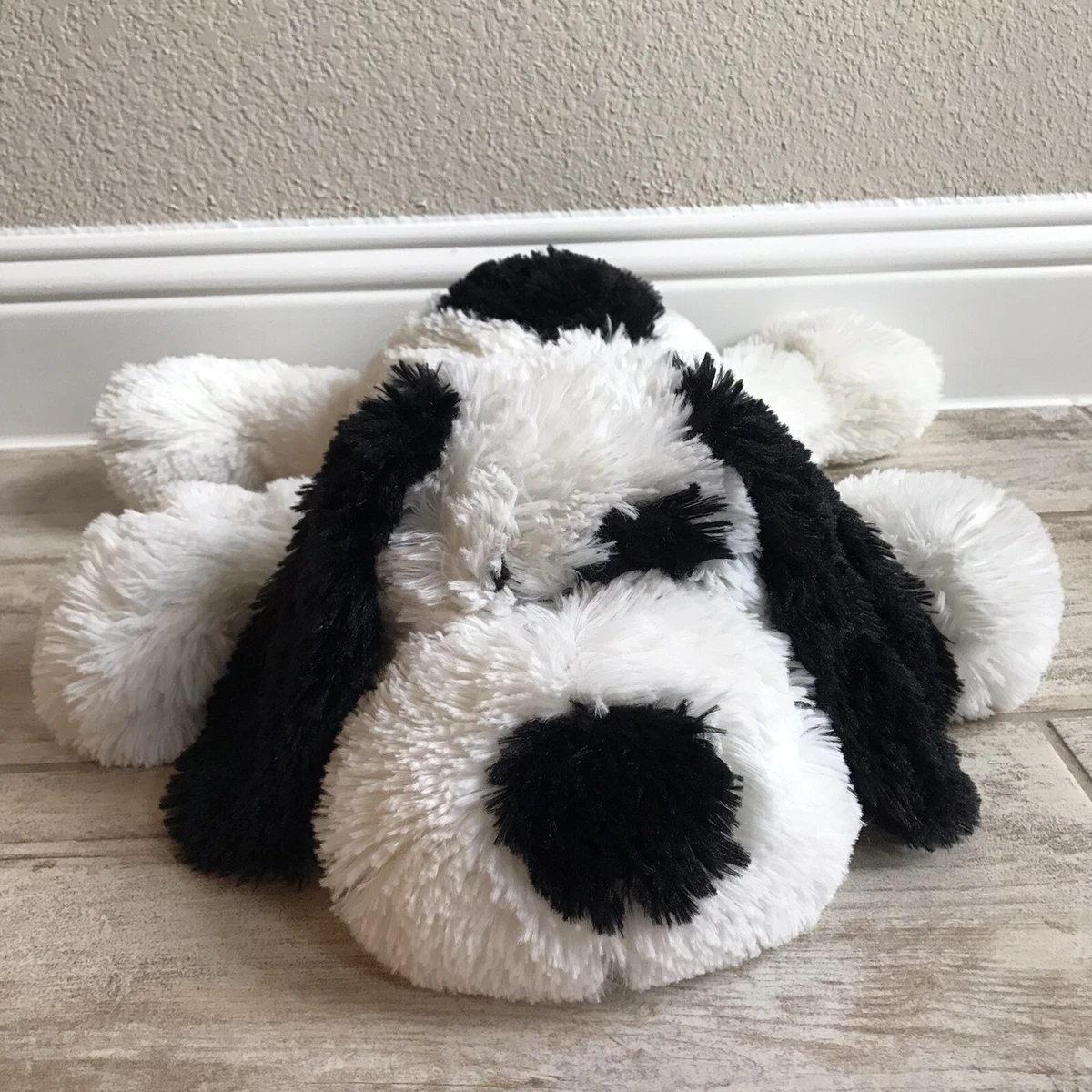 Vogtoy 20 Floppy Fluffy Stuffed White Black Dog Puppy Plush Toy Huggable